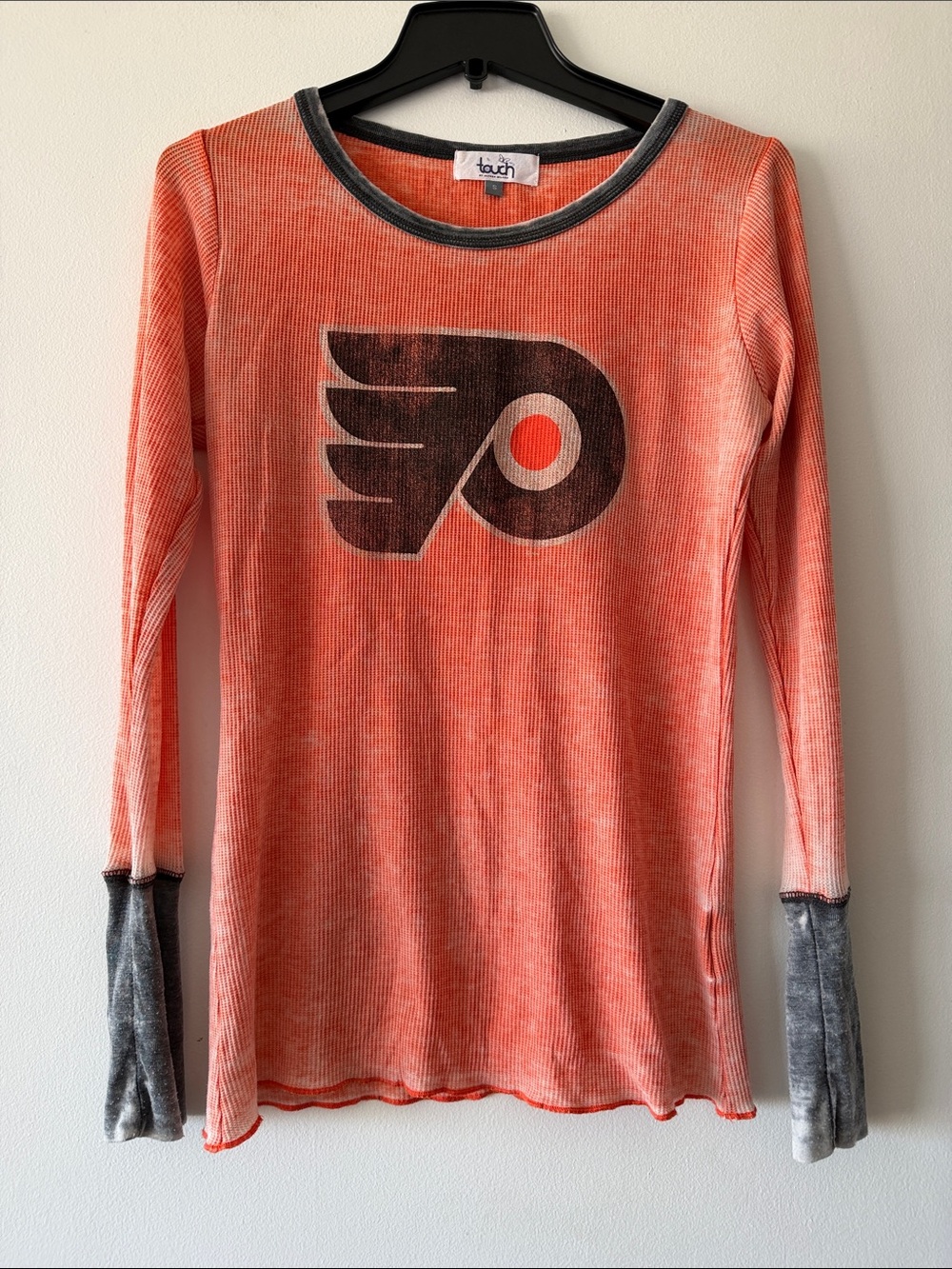 Philadelphia Flyers Waffle Knit Long Sleeve Touch by Alyssa Milano Shirt Size S